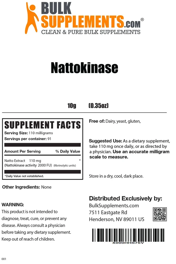 Bulksupplements Pure Nattokinase Powder