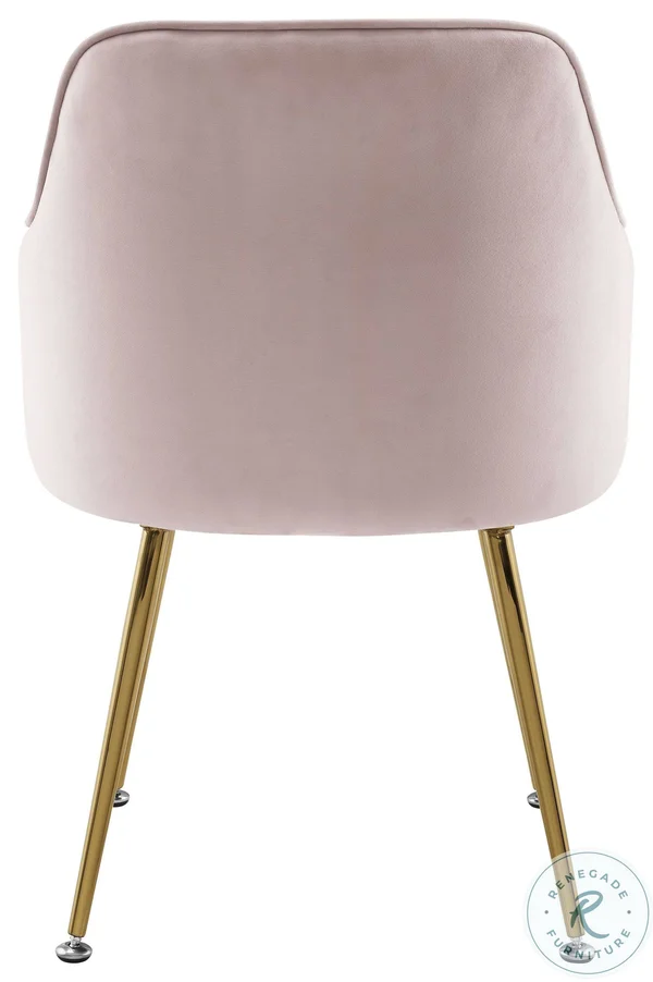 Metal Base Velvet Accent Chair - Pink