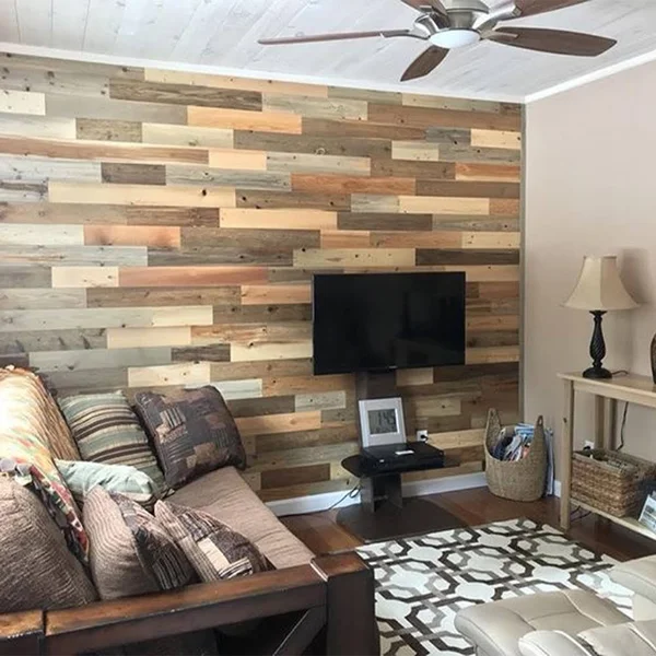 Timberchic 214 Peel and Stick Reclaimed River Wood, 4 in. Planks
