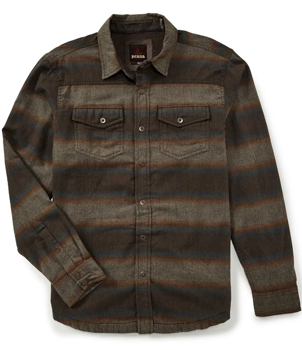 Prana Asylum Flannel Shirt - Men's Scorched Brown Heather - S
