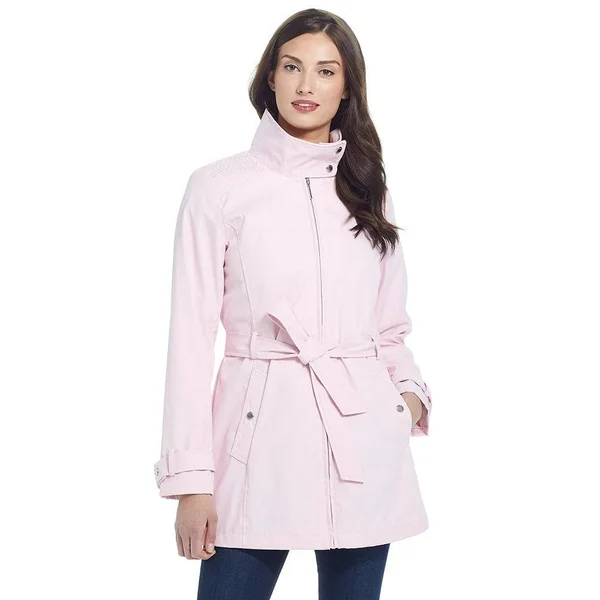 Women's Weathercast Modern Trench Coat, Size: Large, Light Red
