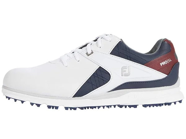 FootJoy Men's Pro SL Golf Shoes 53848 - White/Navy/Maroon - 9 - Wide