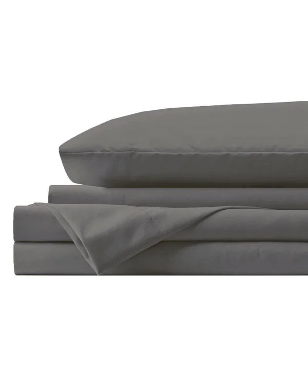 Lanwood Microfiber Sheet Set - King, Light Gray with POLYGIENE