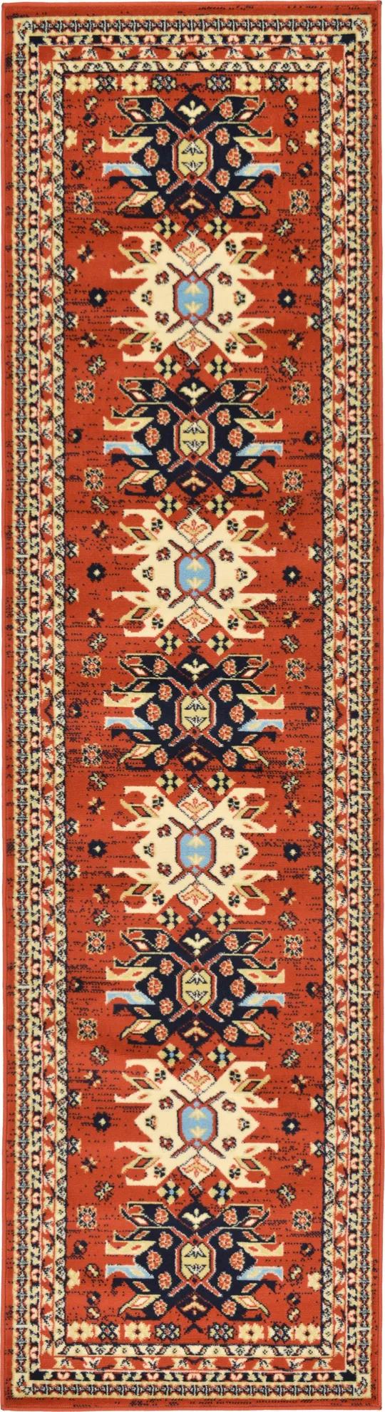 Unique Loom Taftan Terracotta 10 ft Runner Area Rug
