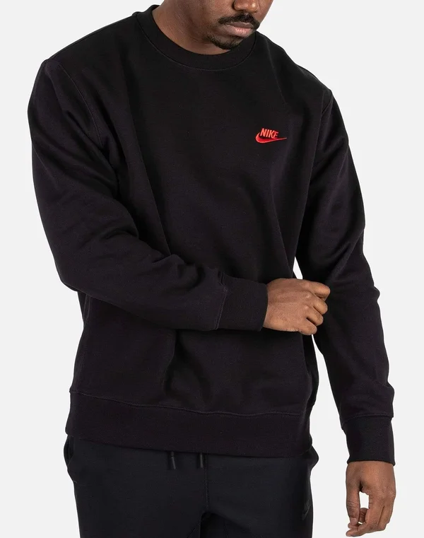 Nike Sportswear Club Fleece Crewneck Sweatshirt BV2662 - Small - Black