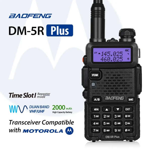Baofeng DM-5R Plus Dual Band DMR Digital Radio Walkie Talkie, VHF, UHF 136-174, 400-480MHz Two-Way Radio Transceiver, Compatib