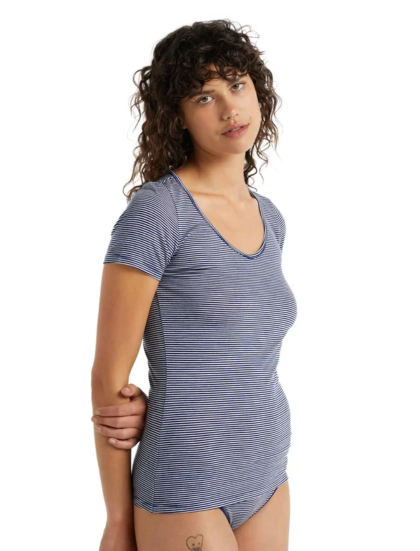 Icebreaker Women's Siren SS Sweetheart Top - Xs - Royal Navy