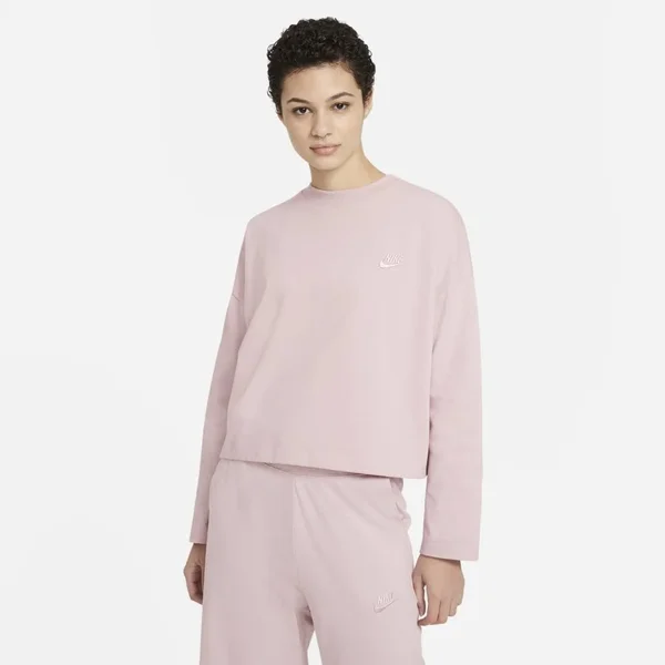 Nike Cropped Sweatshirt with Logo Pink - Pink - Sweatshirts