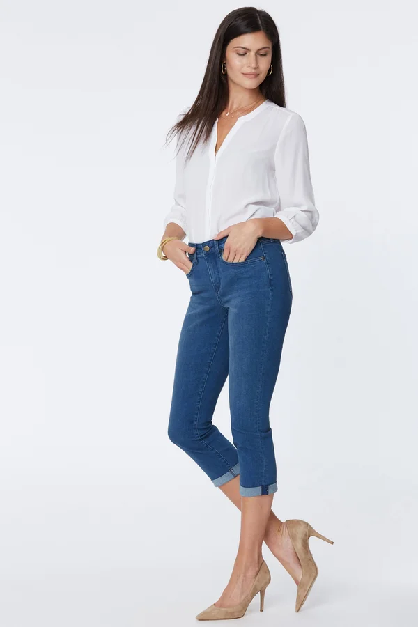 Nydj Chloe Skinny Capri Jeans - Market - Blue - 10