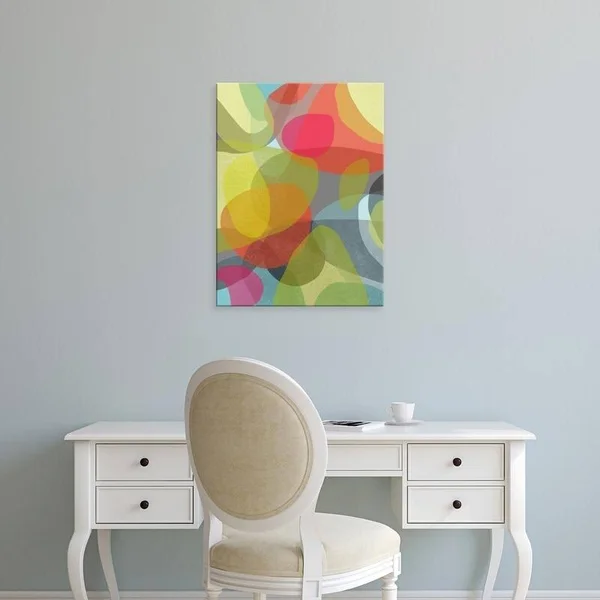 Easy Art Prints Jan Weiss's 'Layered Earth Two' Premium Canvas Art - 40 x 30 - Modern Black Frame
