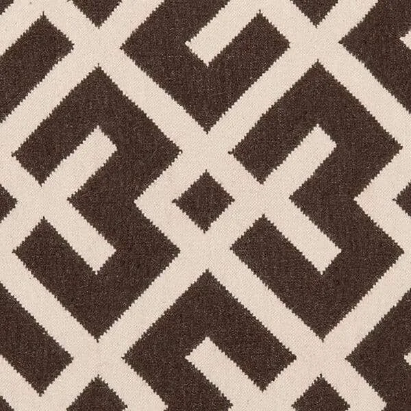 Safavieh DHU552C Dhurries Area Rug, Brown/Ivory: 5-ft x 8-ft