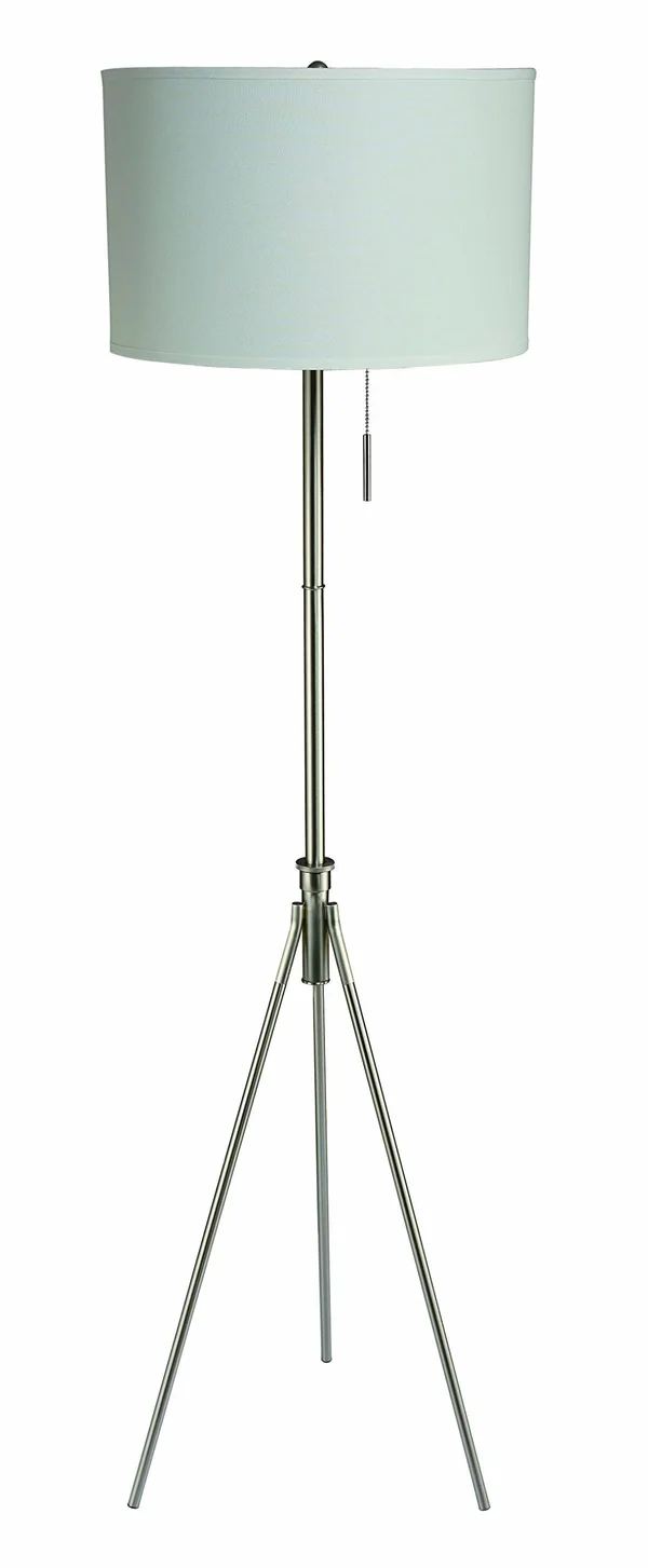 Sh Lighting 31171F-SN Adjustable Brush Steel Finish Tripod Floor Lamp, 71x22 H