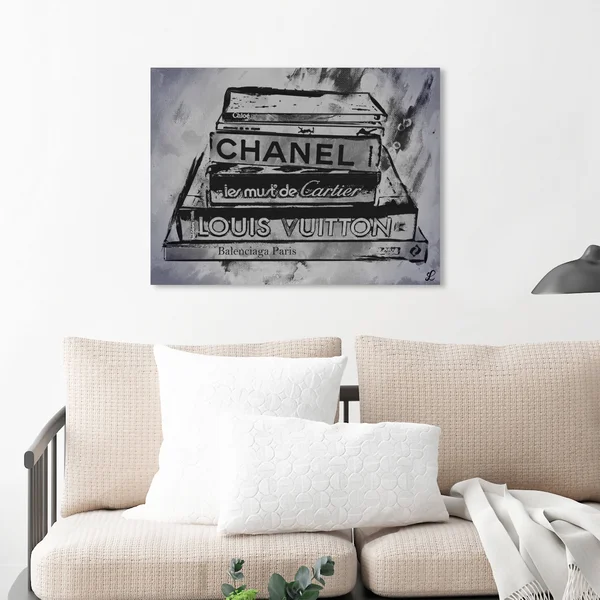 Oliver Gal &Lectures Black& Fashion and Glam Wall Art Canvas Print - Black - Gray (16 x 13)