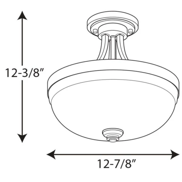 Progress Lighting P350063-015 Topsail Polished Chrome Three-Light Semi-Flush Convertible