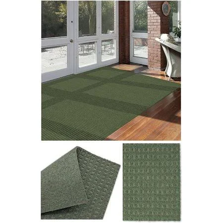 5&x7& Soft and Durable Interlace Indoor - Outdoor Area Rugs Lightweight and Flexible for Easy Cleaning and Transport (Color: Oli