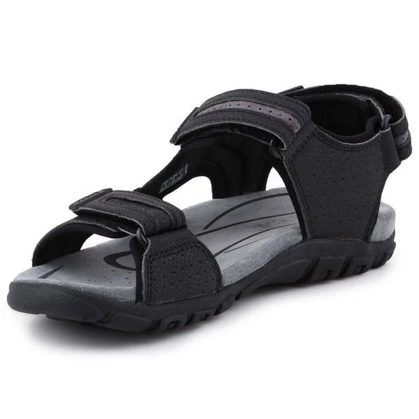 Geox Strada Sandal - Black - Leather Sandals