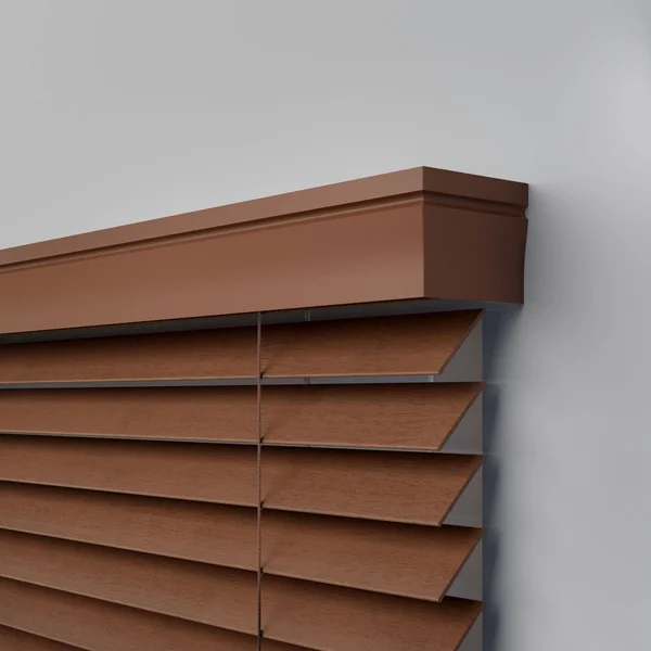 LEVOLOR Trim+Go 2-in Slat Width 57-in x 64-in Cordless Walnut Faux Wood Room Darkening Full-view Standard Horizontal Blinds in B