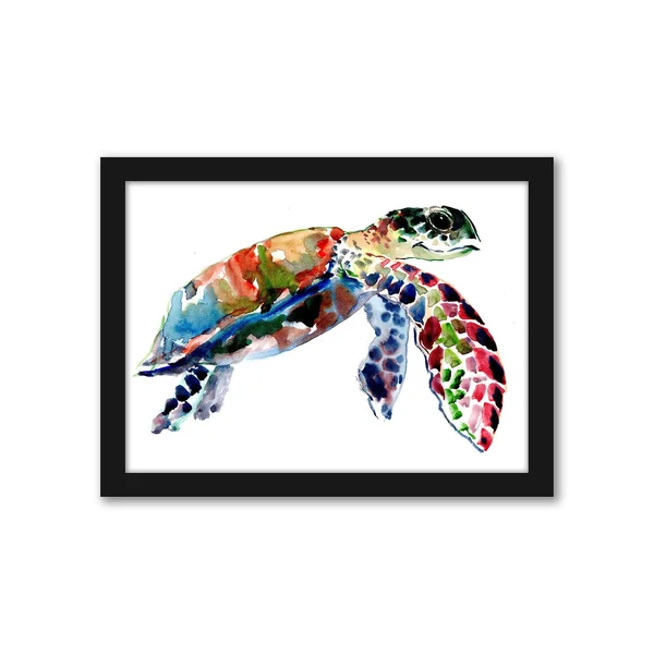 Americanflat Sea Turtle Wall Art, Multicolor, 12x15