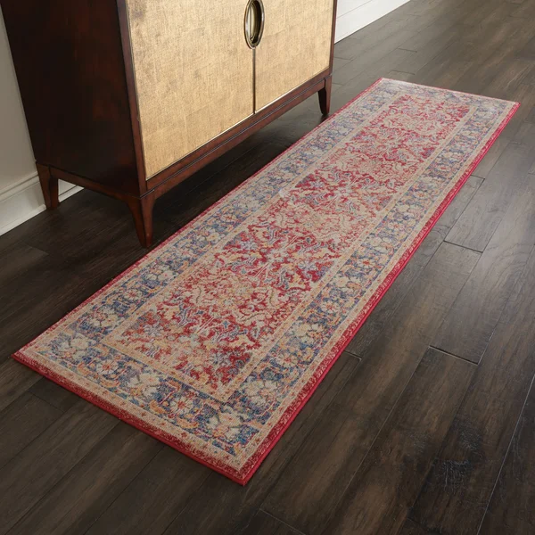 Nourison Global Vintage GLB02 Area Rug - Red, 2&4x22 x 8& Runner