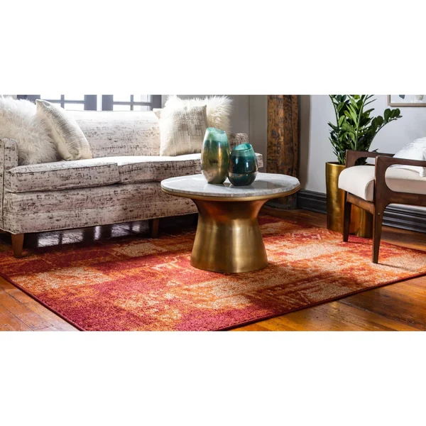 Unique Loom Autumn Plymouth Area Rug - 9& x 12& Terracotta