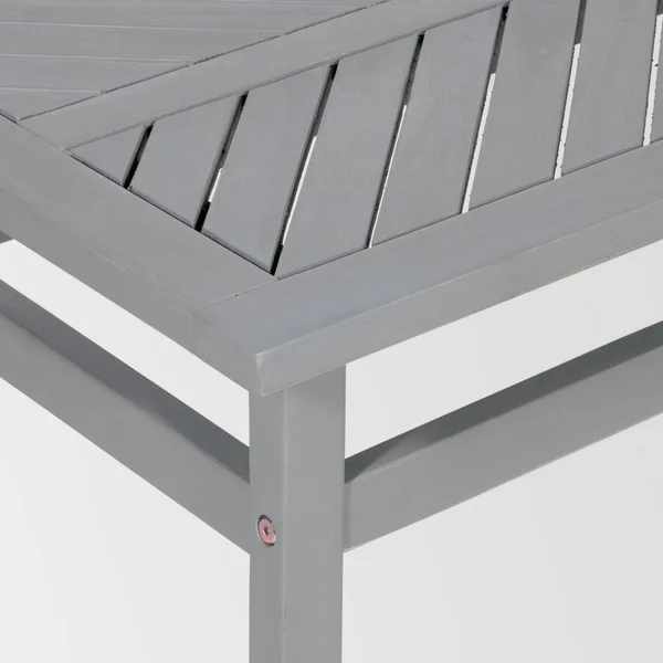 Coro Chevron Slatted Patio Coffee Table – Gray Wash – Saracina Home