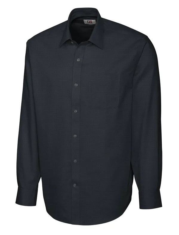 Cutter & Buck Men's Big & Tall Long Sleeves Epic Easy Care Nailshead Shirt - Black