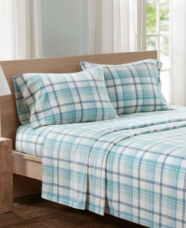 True North Ogee Micro Fleece 4 Piece Sheet Set - Gray, Twin
