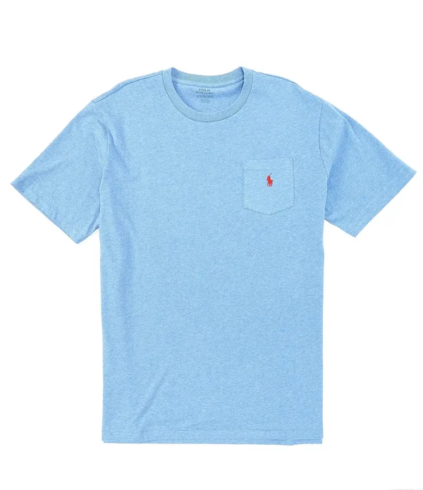 Polo Ralph Lauren Big Tall Classic-Fit Jersey Pocket Crewneck Tee - Mens, 4XB, Pale Royal Heather