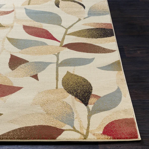Transitional BHS-0058104 Turkish Poly Beige Floral Rug, 5&3x22 x 7&6x22