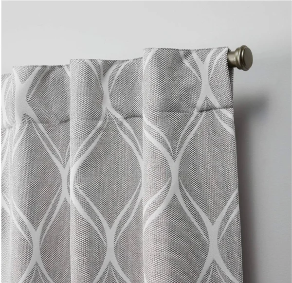 Nicole Miller Circuit Hidden Tab Top Curtain Panel Pair, Size: 52 x 96, Gray