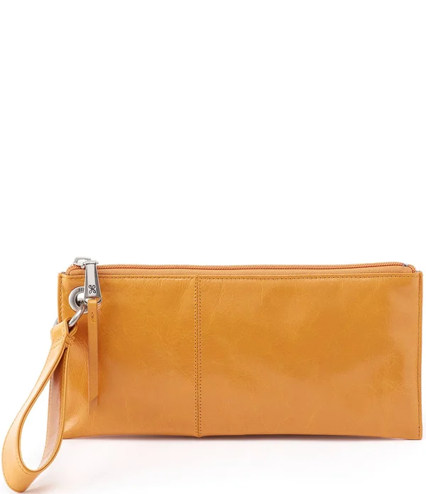 Hobo Vida Top-Grain Leather Zip Wristlet - Mustard