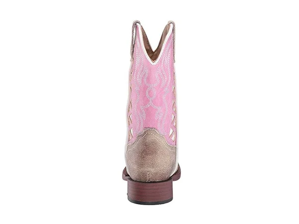 Roper Kids Girls Pink Faux Leather Askook Cowboy Boots