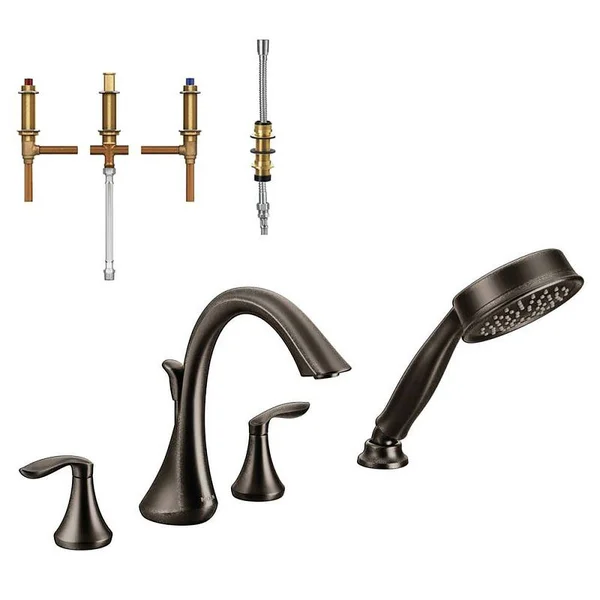 Moen Krtev-dh-t944orb Eva 7-13/16-Inch Roman Tub Faucet with Hand Shower - Oil Rubbed Bronze