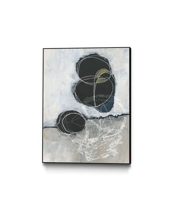 Giant Art 40x22 x 30x22 Primary Orbs I Art Block Framed Canvas - Tan