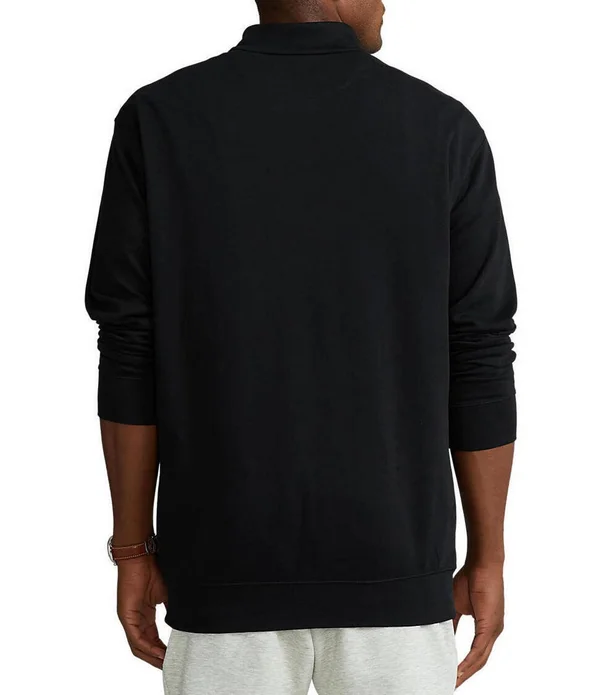 Polo Ralph Lauren Men's Big & Tall Jersey Quarter-Zip Pullover - Dark Grey Heather