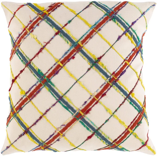 Scandinavian 18x22 x 18x22 Woven Stripe Throw Pillow