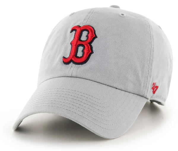 47 Brand Men's Boston Red Sox Clean Up Strapback Grey