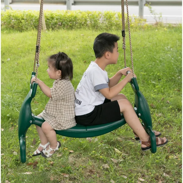 PLAYBERG Plastic Double Glider Playground 2 Person Swing, Green