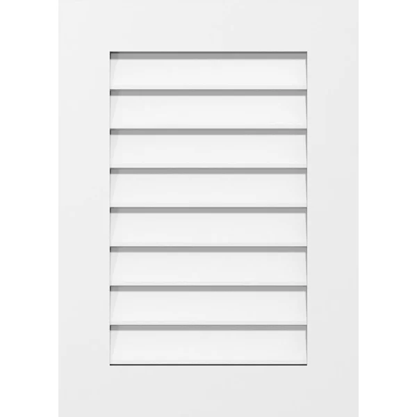 Ekena Millwork GVPVE38X2001SN 38x22W x 20x22H Vertical Surface Mount PVC Gable Vent: Non-Functional, w/ 3-1/2x22W x 1x22H Standa