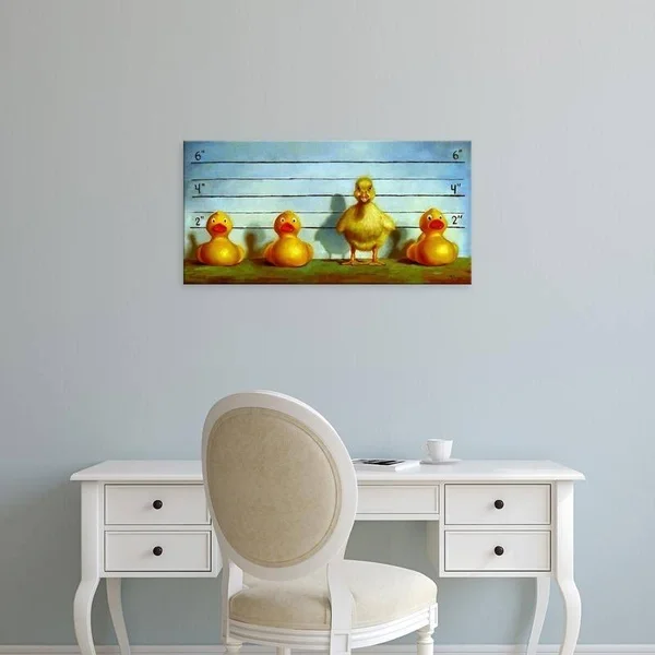 Easy Art Prints Lucia Heffernan's 'The Big Lineup' Premium Canvas Art - 18 x 36 - Brazilian Barnwood Frame