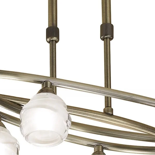 Mantra Loop Telescopic 8 Light G9 Eco Line - Antique Brass Kitchen Island Light M1820