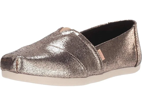 Toms Women's Classics Gold Crackle Shimmer Slip-Ons