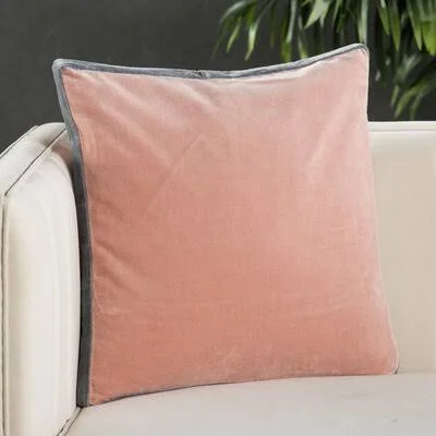 Akeila 18x22 100% Cotton Throw Pillow Color: Blush - Fill Material: Down