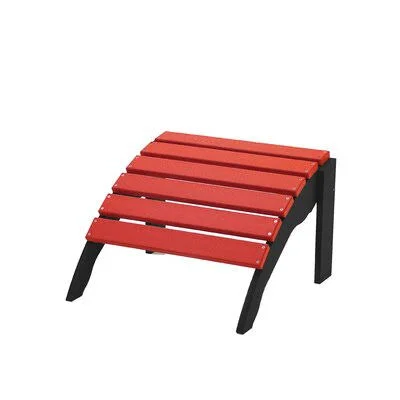 Holdrege Outdoor Ottoman Three Posts Color: Black/Bright Red