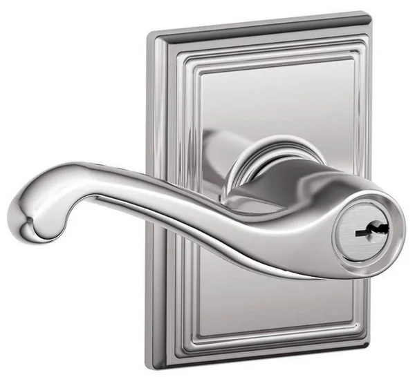 Schlage F51AFLA625ADD Flair Lever with Addison Trim Keyed Entry Lock Finish: Bright Chrome