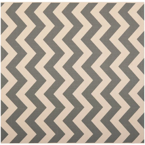 Safavieh Courtyard Rug - 5&-3x22 x 5&-3x22 Square - Grey, Beige