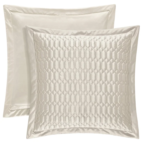 Five Queens Court Saranda Quilted Euro Sham Silver