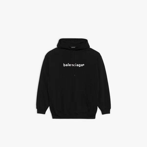 Balenciaga Medium Fit Hoodie - Black - Hoodies