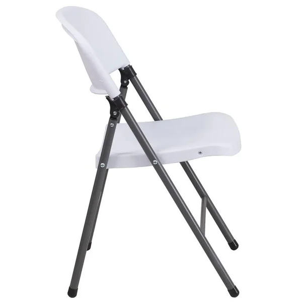 Flash Furniture Plastic Folding Chair with Charcoal Frame: Hercules Series - Black, 330 lb Capacity