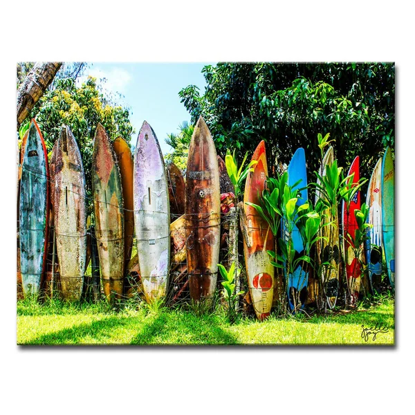 Ready2HangArt Surfboard Fence Canvas Art Print - Size: Large